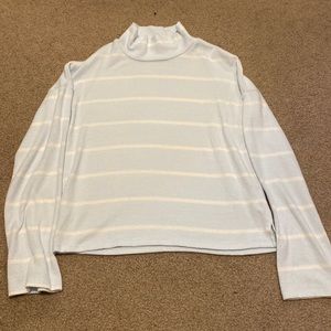 blue and white striped sweater